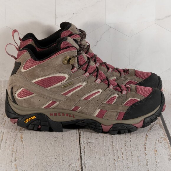 Merrell Women's Moab 2 Mid Wp Boulder Blush Boulder/Blush Size 12 M - Picture 2 of 15